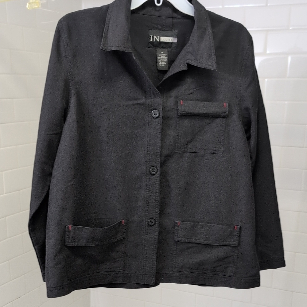 I.N. Studio Black Blazer Versatile Suit Jacket